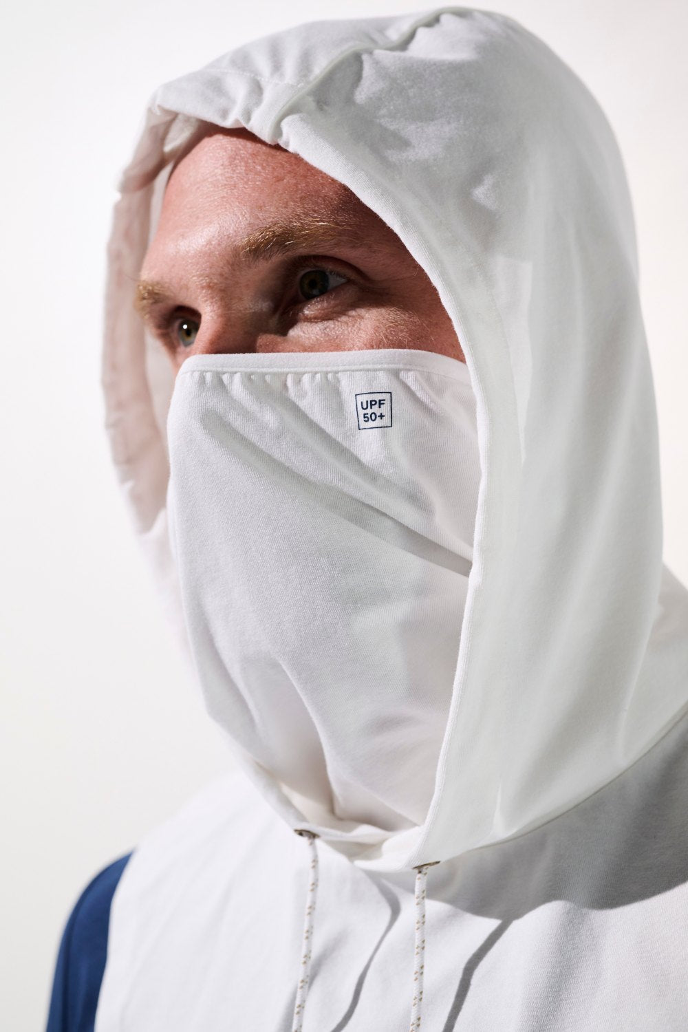 Capuche anti-UV - Mojave blanche pour homme, protection solaire UPF 50+, idéale pour les activités extérieures.