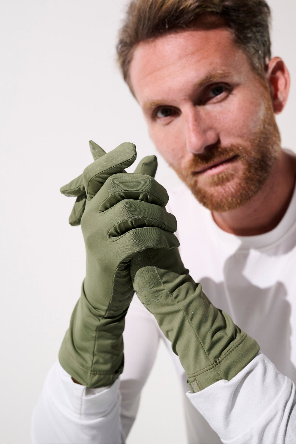 Gants anti-UV - Mojave pour homme, en couleur olive, offrant protection solaire UPF 50+ et confort.