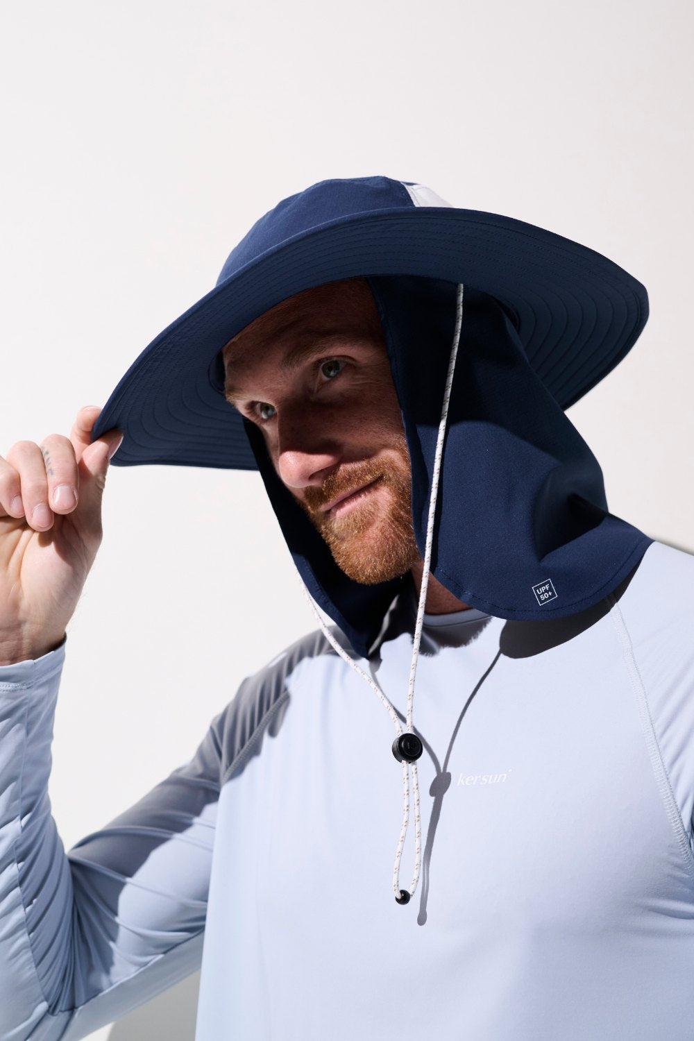 Cache-nuque anti-UV - Gobi pour homme, chapeau bleu avec protection pour nuque, idéal pour le soleil.