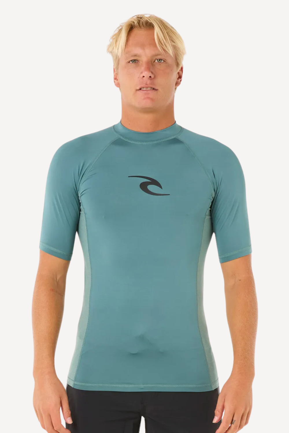 T-shirt de bain anti-UV homme bleu, lycra respirant avec protection UPF 50+ pour activités aquatiques.