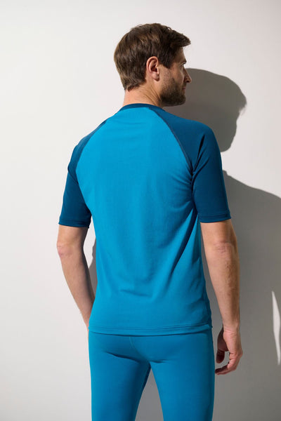 T-shirt de bain anti-UV - Moorea bleu pour homme, léger et respirant, offrant protection solaire UPF 50+.