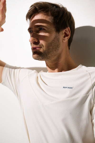 T-shirt anti-UV - Boston beige pour homme, léger, respirant, UPF 50+ pour une protection solaire optimale.