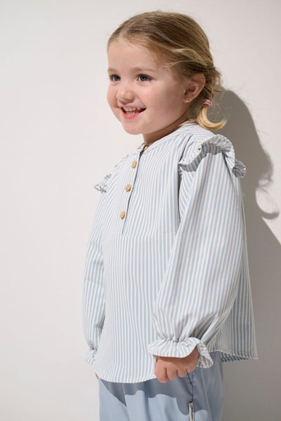 Blouse anti-UV - Sylt rayée pour enfant, légère et élégante, offrant une protection solaire UPF 50+.
