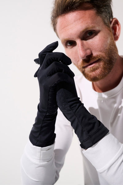 Gants anti-UV Mojave noirs pour homme, légers et confortables avec protection solaire UPF 50+.