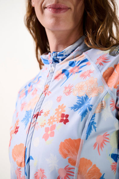 Veste de bain anti-UV Moorea pour femme, à motifs floraux, légère, UPF 50+ pour protéger du soleil.
