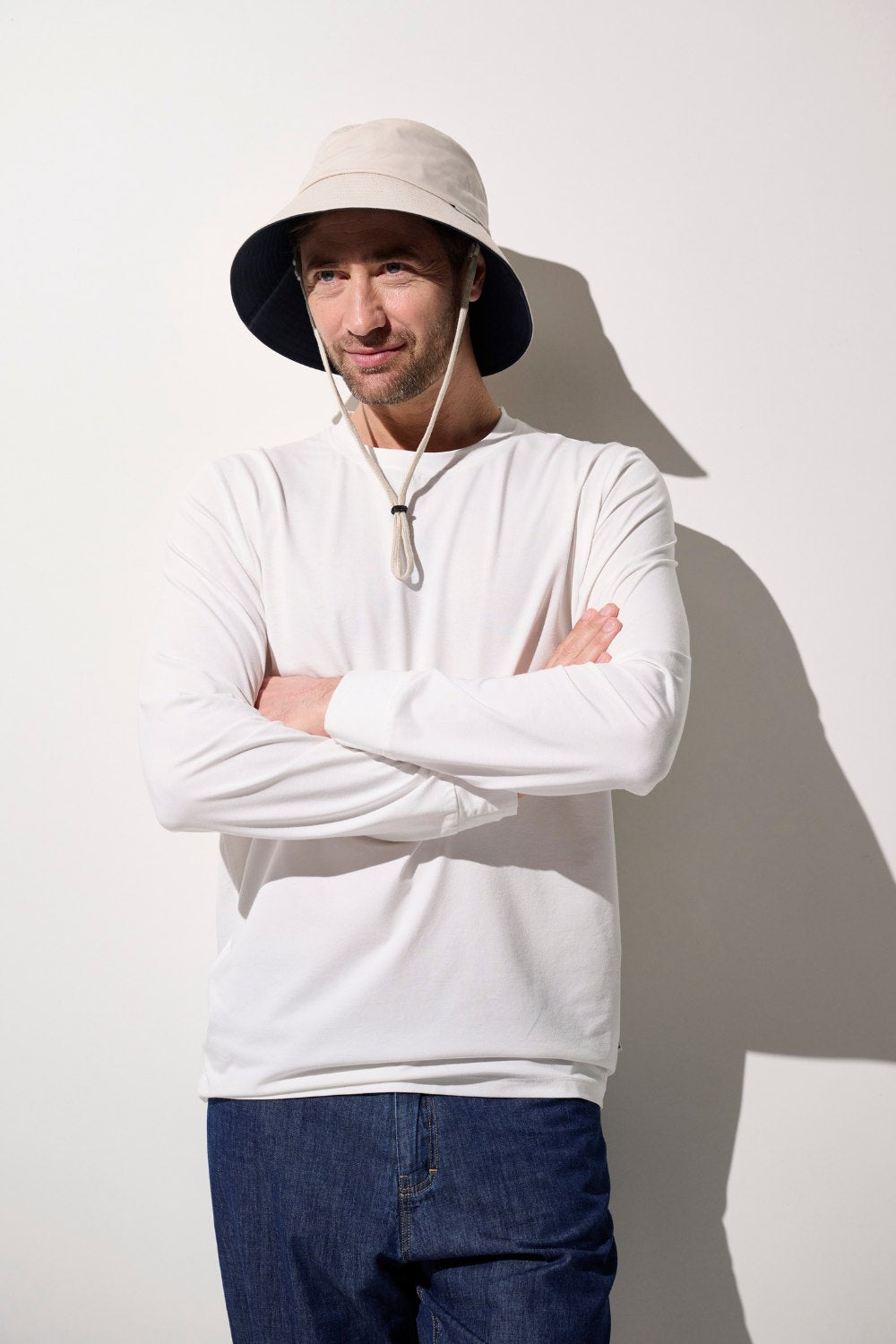Bob anti-UV - Faro beige pour homme, UPF 50+, idéal pour la protection solaire en extérieur.
