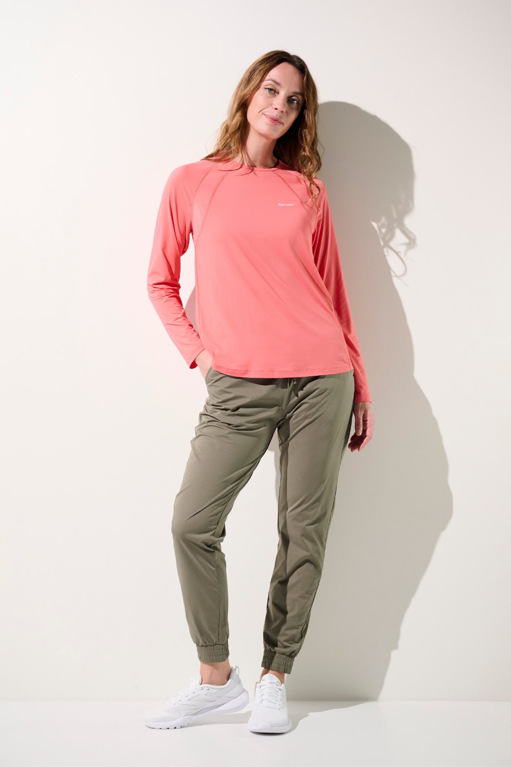 T-shirt anti-UV - Oasis rose, manches longues pour femme, léger et respirant, idéal pour des activités en plein air.