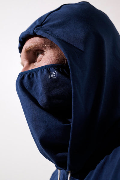 Capuche anti-UV - Mojave navy pour homme, protection solaire UPF 50+, tissu léger et respirant.