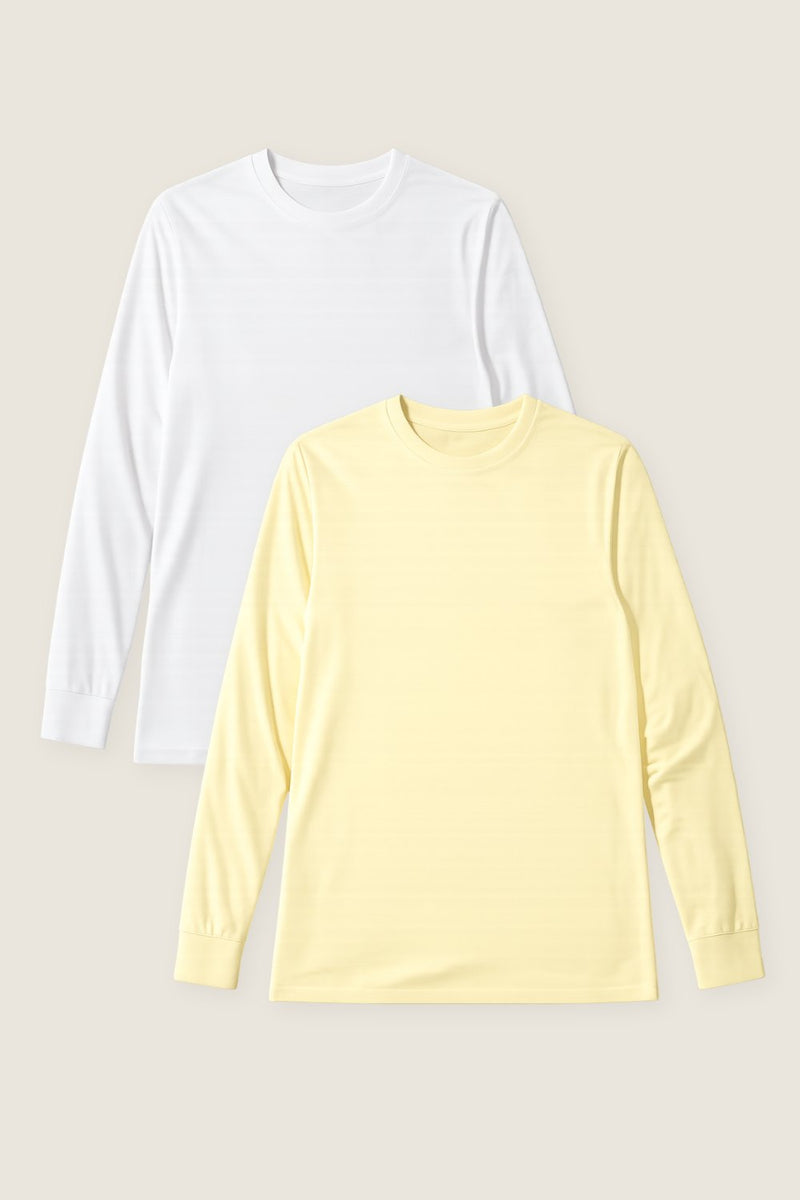 SET - 2 x UV T-shirt - Saint-Malo (Wit/Citronnade)