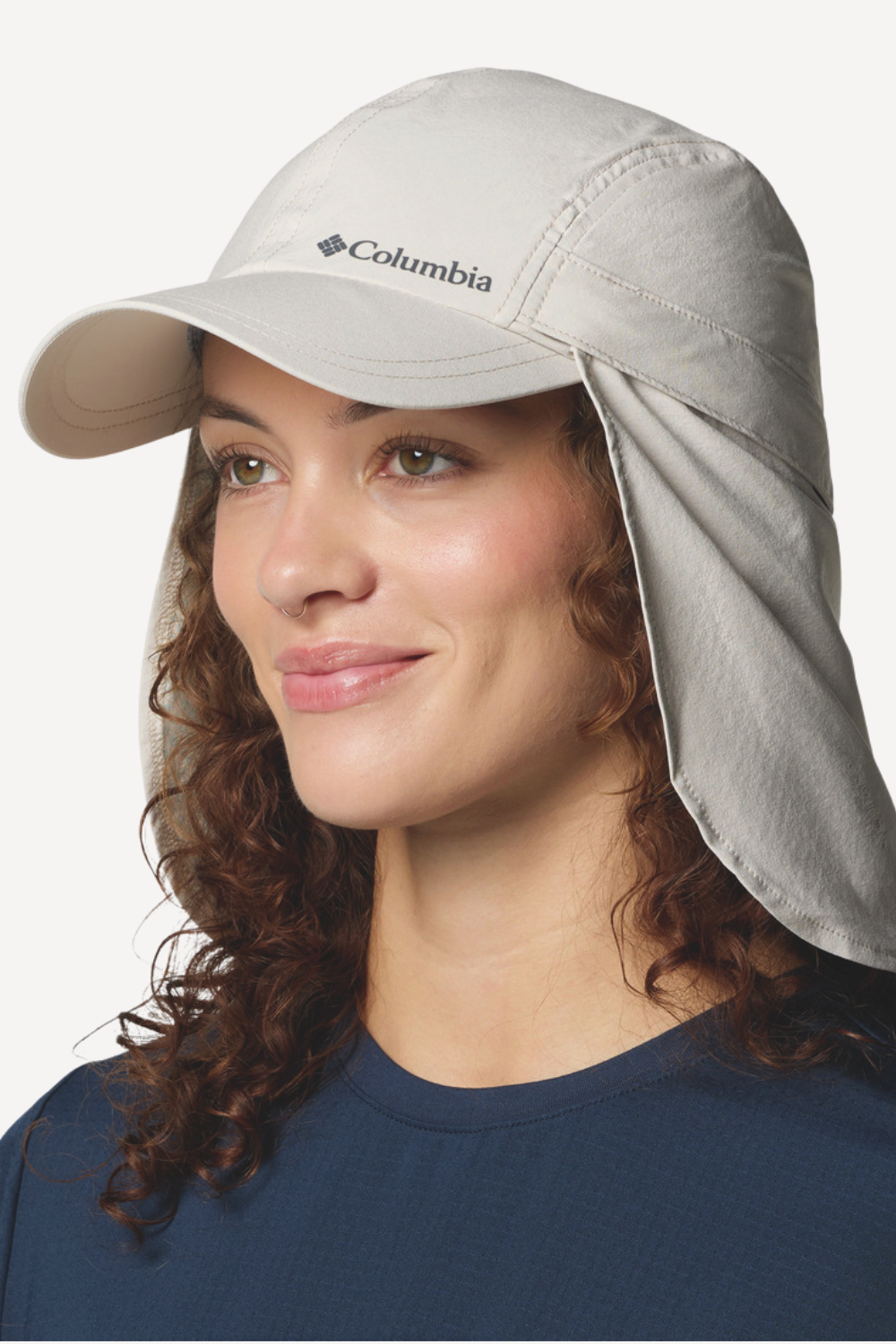 Casquette anti-UV beige pour femme, légère et respirante, avec protection solaire UPF 50+ de Columbia.