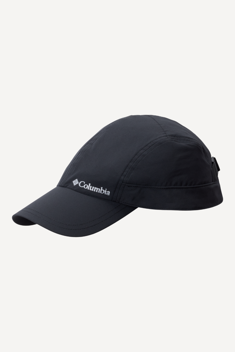 Casquette anti-UV noire Columbia, légère et respirante, offrant une protection solaire UPF 50+, parfaite pour la randonnée.