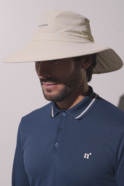 Chapeau anti-UV - Augusta beige pour homme, léger et respirant, offrant protection solaire UPF 50+.
